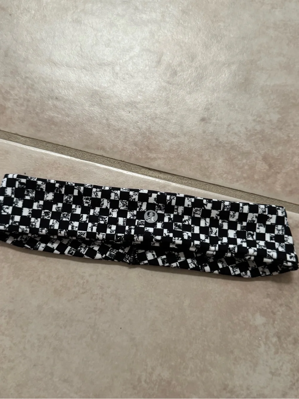 lululemon athletica Black and White Checkerboard Headband for Women